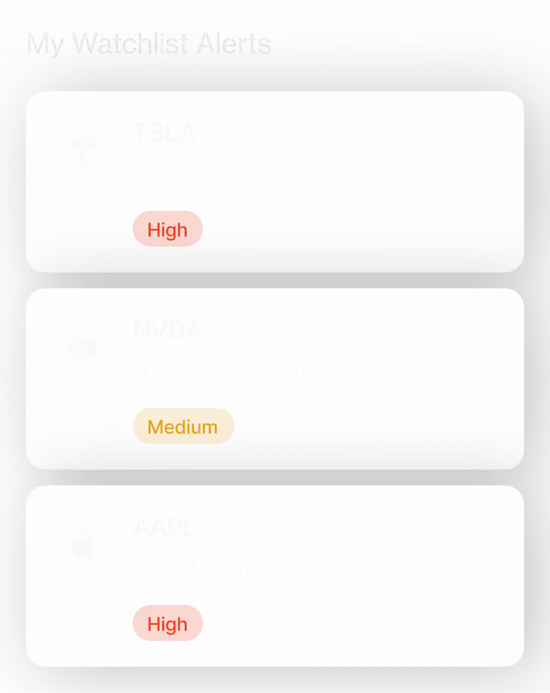 Lista de seguimento Linha Tradexia
